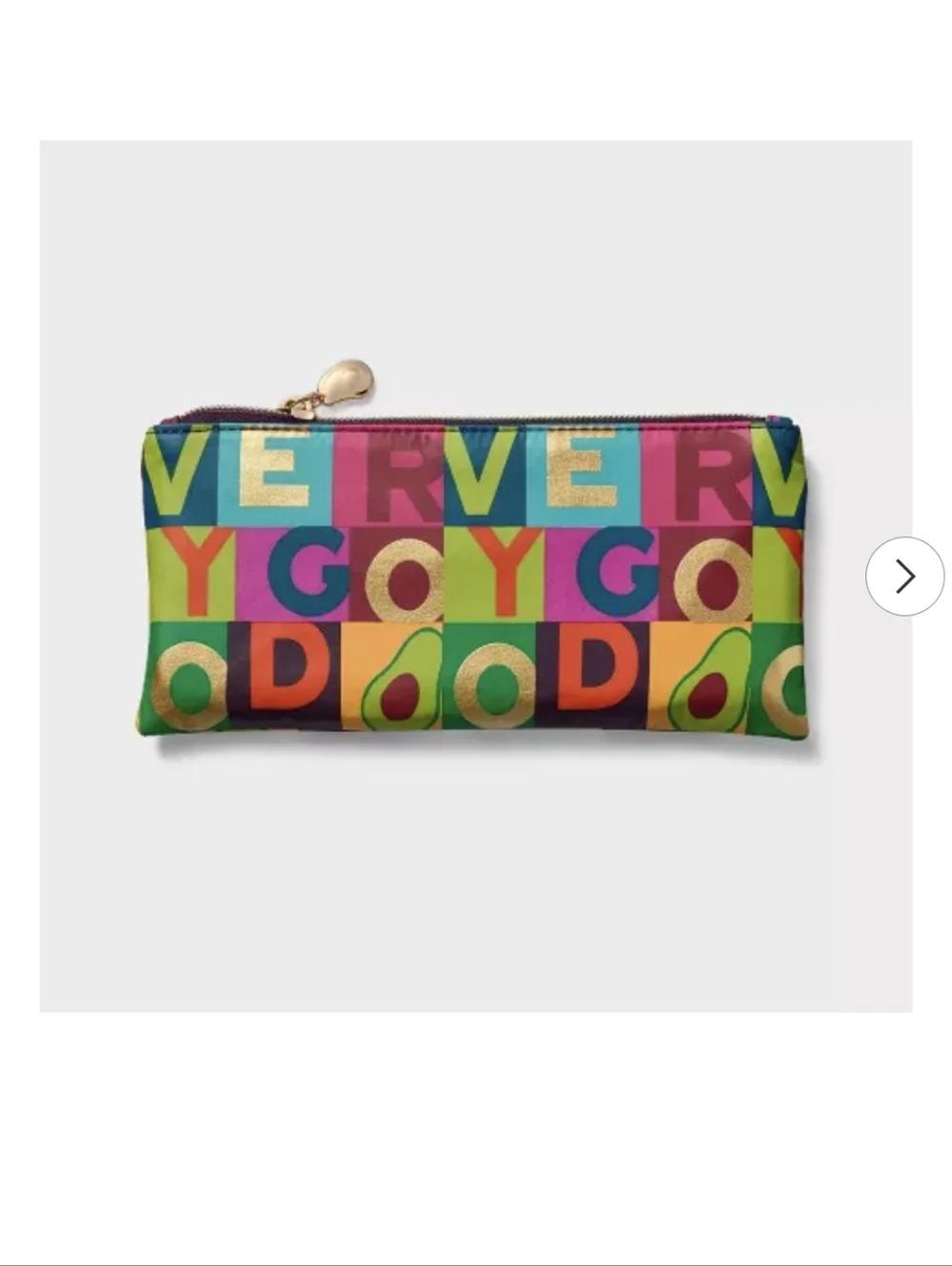 Tabitha Brown Very Good Zippered Pouch with Avocado Pull